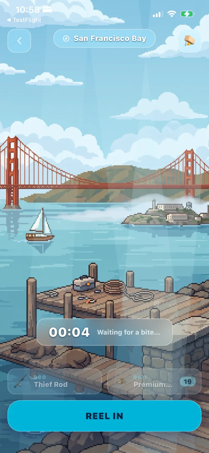Waiting for a bite at San Francisco Bay